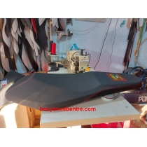 Yên xe Vario gọt cạnh,Áo thêu chữ, phối chỉ đỏ 