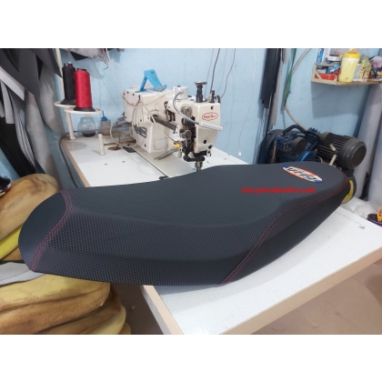 Yên xe wave RS gọt cạnh Áo thêu chỉ đỏ 